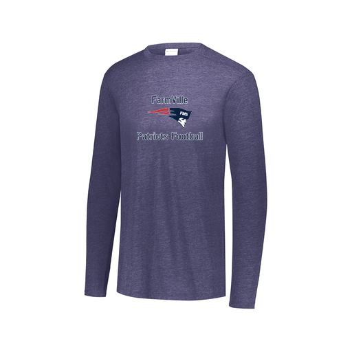 [FTLCUBNV-AXS-LOGO1] Decker Men's Tri-Blend T-Shirt - Long Sleeve (Adult XS, Navy, Logo 1)