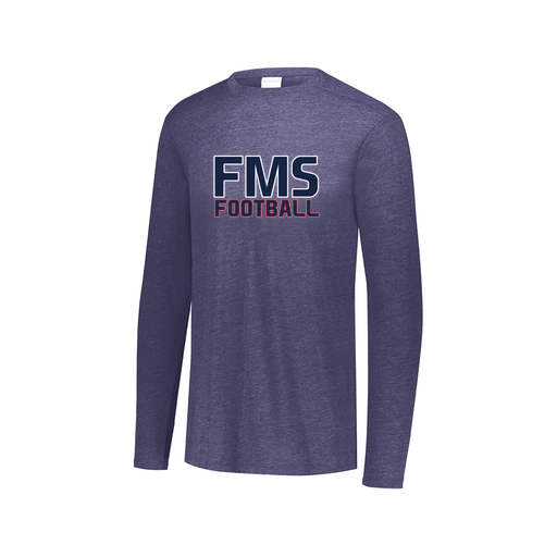 [FTLCUBNV-AXS-LOGO2] Decker Men's Tri-Blend T-Shirt - Long Sleeve (Adult XS, Navy, Logo 2)