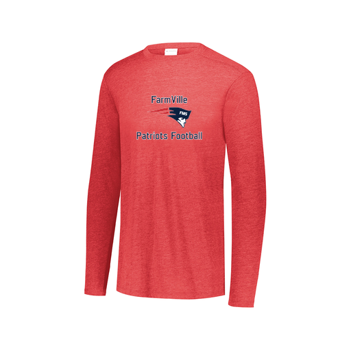 [FTLCUBRD-AXS-LOGO1] Decker Men's Tri-Blend T-Shirt - Long Sleeve (Adult XS, Red, Logo 1)