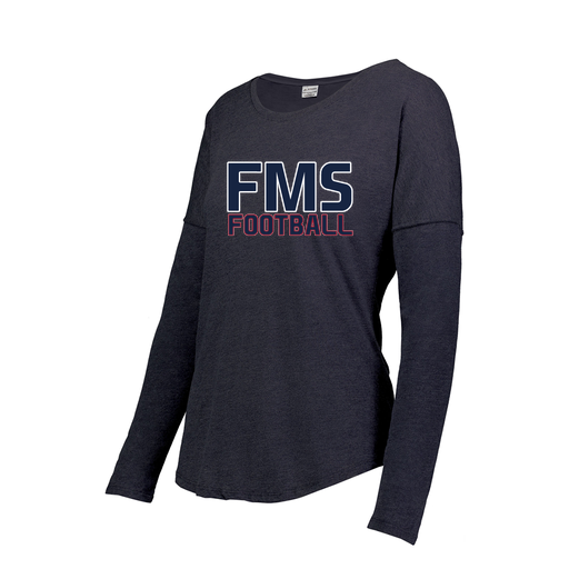 [FTLCUBNV-FAXS-LOGO2] Decker Women's Tri-Blend T-Shirt - Long Sleeve (Female Adult XS, Navy, Logo 2)